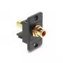 Keystone module DELOCK 91114 — RCA to RCA, flat construction, black/red