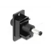 Keystone module DELOCK 91121 — flat DC jack 5.5 x 2.5 mm, black, 19.1×42.3×35.5 mm