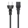 Manhattan Mains Power Cord/Cable, Euro 2-pin plug (CEE 7/4 Schuko) to C13 Female (kettle lead), 5m, 10A, Black, Lifetime Warranty