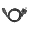 Manhattan Mains Power Cord/Cable, Euro 2-pin plug (CEE 7/4 Schuko) to C13 Female (kettle lead), 5m, 10A, Black, Lifetime Warranty