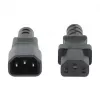 Manhattan Power Cord/Cable, C14 Male to C13 Female (kettle lead), Monitor to CPU, 5m, 10A, Black, Lead, Lifetime Warranty