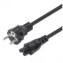 Manhattan Mains Power Cord/Cable, Euro 2-pin (CEE 7/4 Schuko) plug to C5 Female (cloverleaf/triangular), 1m, 2.5A, Lead, Lifetime Warranty