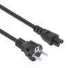 Manhattan Mains Power Cord/Cable, Euro 2-pin (CEE 7/4 Schuko) plug to C5 Female (cloverleaf/triangular), 3m, 2.5A, Lead, Lifetime Warranty