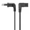 Manhattan Mains Power Cord/Cable (Right Angled), Euro 2-pin (CEE 7/16 Euro 8) plug to C7 Female (figure of eight), 3m, 2.3A, Black, Lead, Lifetime Warranty