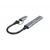 USB 3.2 Gen 1 4-Port Hub EQUIP — 3× USB‑C + 1× USB‑A, 5 Gbit/s, aluminium, grey