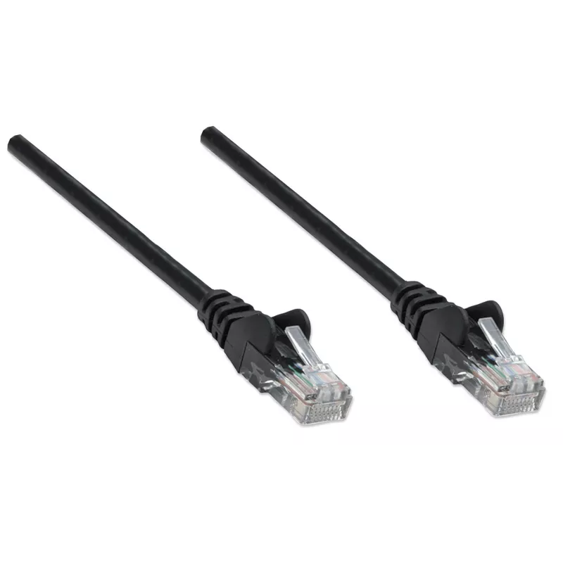 Intellinet Network Patch Cable, Cat5e, 20m, Black, CCA, U/UTP, PVC, RJ45, Gold Plated Contacts, Snagless, Booted, Lifetime Warranty