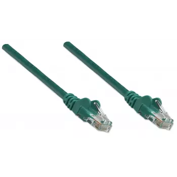 Intellinet Network Patch Cable, Cat5e, 20m, Green, CCA, U/UTP, PVC, RJ45, Gold Plated Contacts, Snagless, Booted, Lifetime Warranty