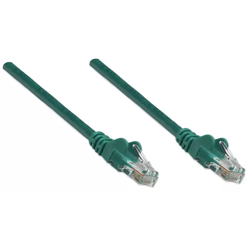 Intellinet Network Patch Cable, Cat5e, 20m, Green, CCA, U/UTP, PVC, RJ45, Gold Plated Contacts, Snagless, Booted, Lifetime Warranty