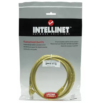 Intellinet Network Patch Cable, Cat5e, 15m, Yellow, CCA, U/UTP, PVC, RJ45, Gold Plated Contacts, Snagless, Booted, Lifetime Warranty