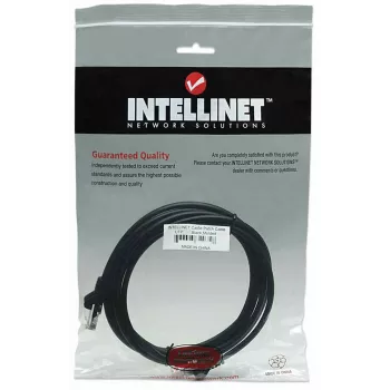 Intellinet Network Patch Cable, Cat5e, 15m, Black, CCA, U/UTP, PVC, RJ45, Gold Plated Contacts, Snagless, Booted, Lifetime Warranty