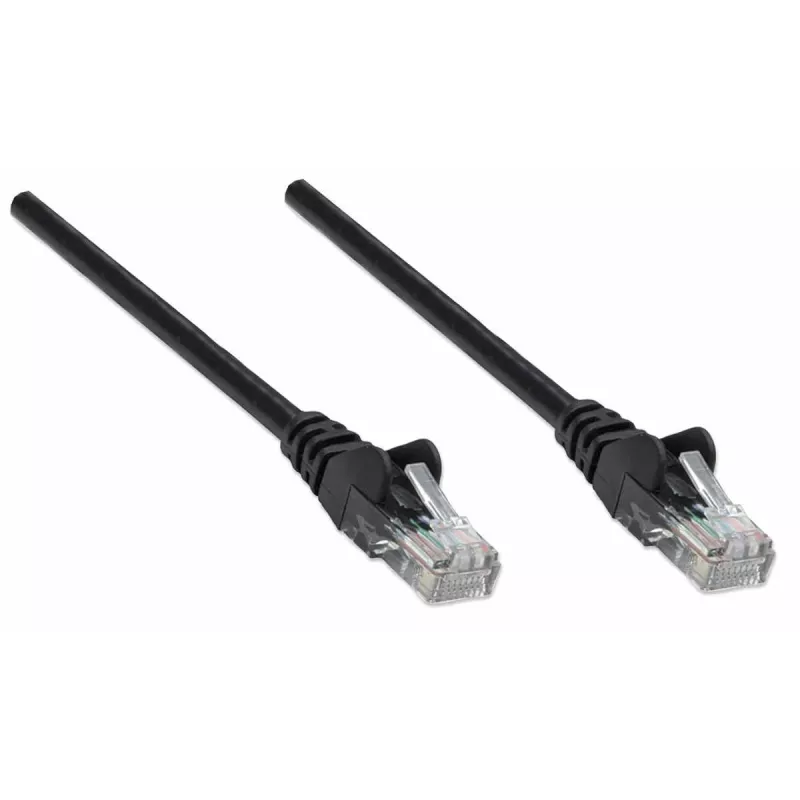 Intellinet Network Patch Cable, Cat5e, 15m, Black, CCA, U/UTP, PVC, RJ45, Gold Plated Contacts, Snagless, Booted, Lifetime Warranty