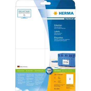 Self-adhesive printer label HERMA 8630 A4 105x148 mm