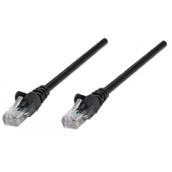 Intellinet Network Patch Cable, Cat5e, 0.5m, Black, CCA, U/UTP, PVC, RJ45, Gold Plated Contacts, Snagless, Booted, Lifetime Warranty