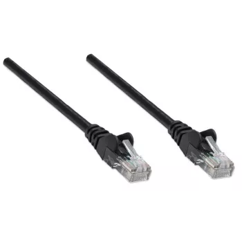 Intellinet Network Patch Cable, Cat5e, 0.5m, Black, CCA, U/UTP, PVC, RJ45, Gold Plated Contacts, Snagless, Booted, Lifetime Warranty