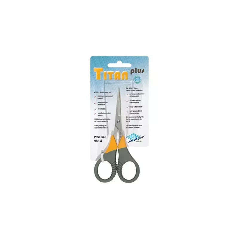 Office scissors WEDO 985 4 Straight cut Grey Yellow