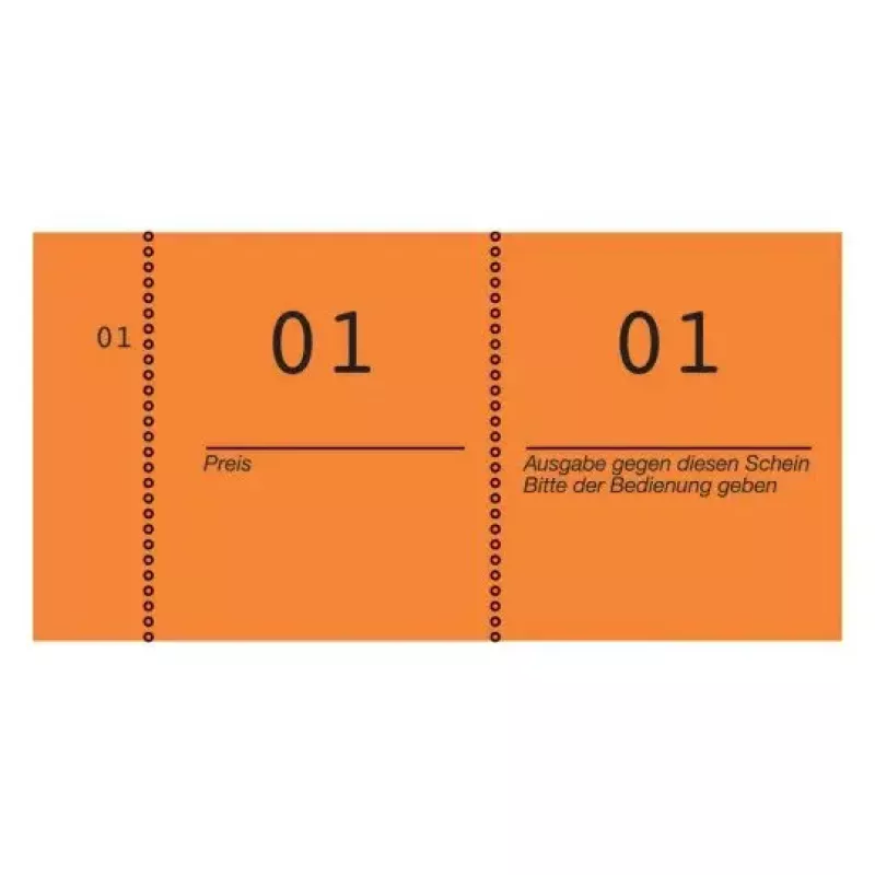 Ticket Avery 869-10-1 100 pcs Orange