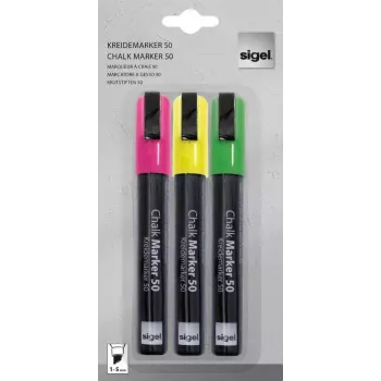 Marker Sigel GL182 Chisel tip Green Pink Yellow
