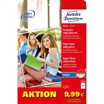 Glossy Paper Avery Classic Inkjet DIN A4 160g
