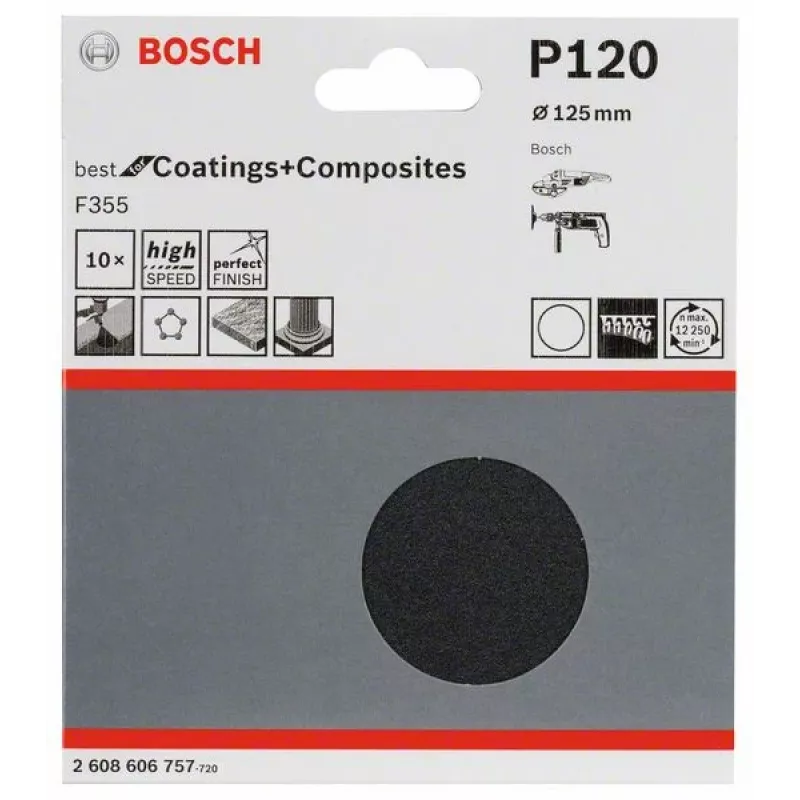 Bosch 2 608 606 757 manual sanding supply Sanding sheet Ultra fine grit P120 10 pc(s)
