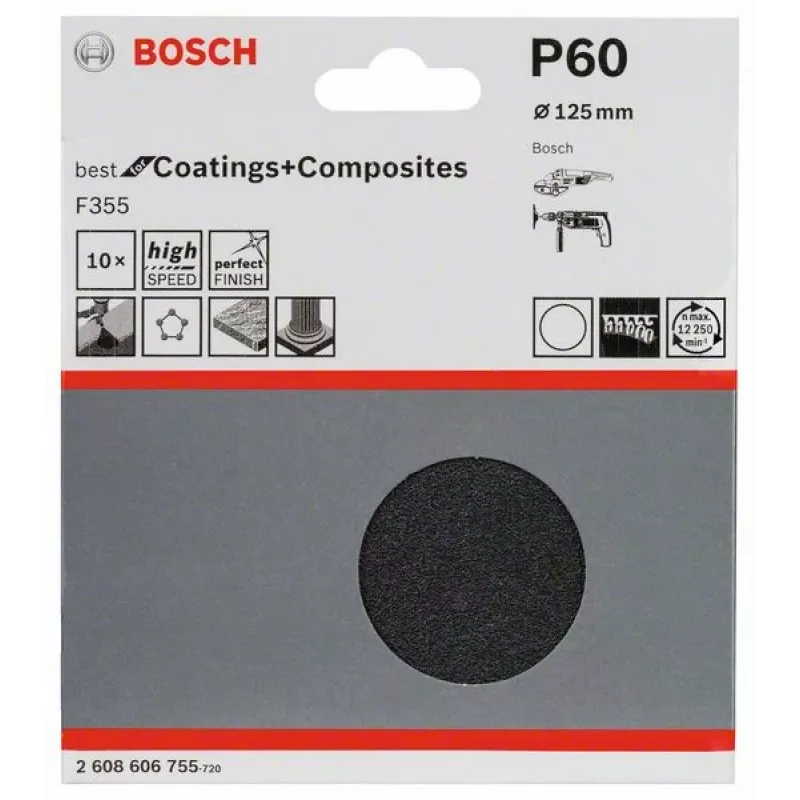 Bosch 2 608 606 755 manual sanding supply Sanding sheet P60 10 pc(s)
