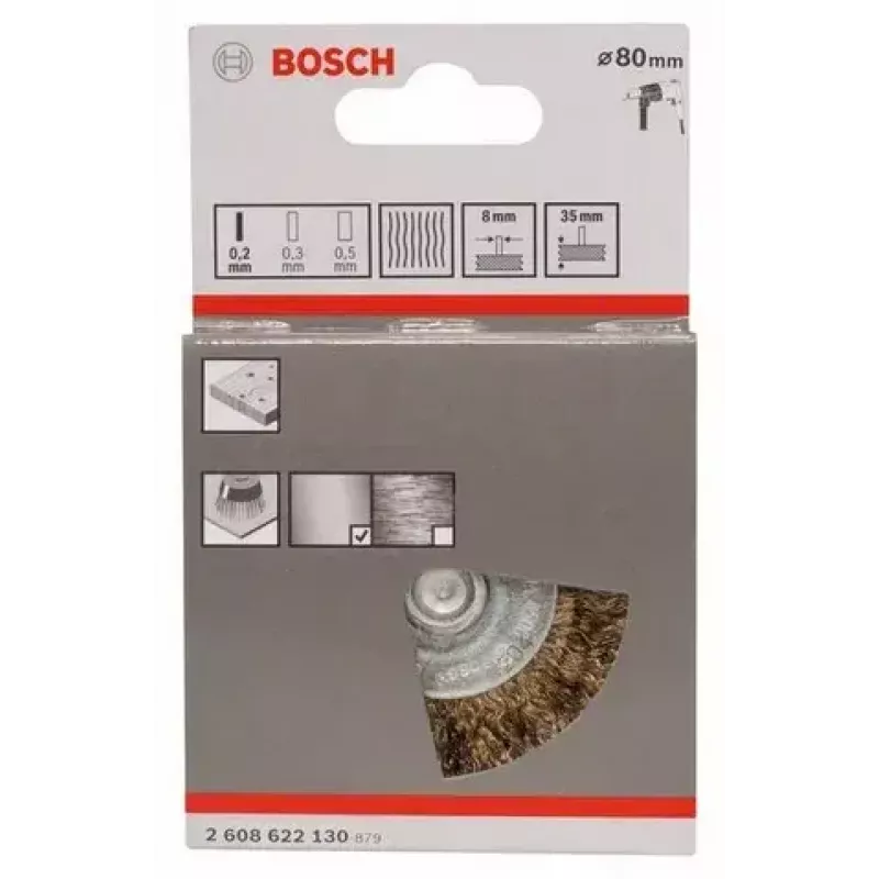 Wire wheel Bosch 2 608 622 130 8 cm diameter 8 mm shank