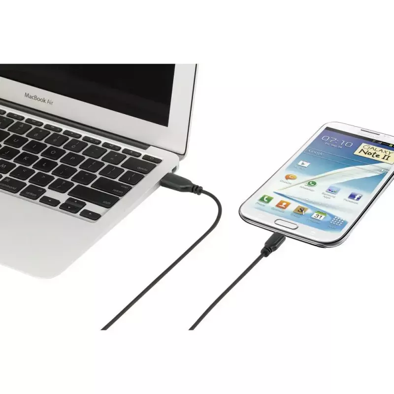 USB 2.0 data cable Renkforce RF-4032111, USB A to Micro-USB B, 1 m, black