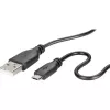 USB 2.0 data cable Renkforce RF-4032111, USB A to Micro-USB B, 1 m, black