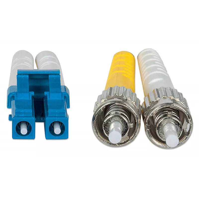 Intellinet Fiber Optic Patch Cable, OS2, LC/ST, 5m, Yellow, Duplex, Single-Mode, 9/125 µm, LSZH, Fibre, Lifetime Warranty