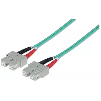 Intellinet Fiber Optic Patch Cable, OM3, SC/SC, 3m, Aqua, Duplex, Multimode, 50/125 µm, LSZH, Fibre, Lifetime Warranty