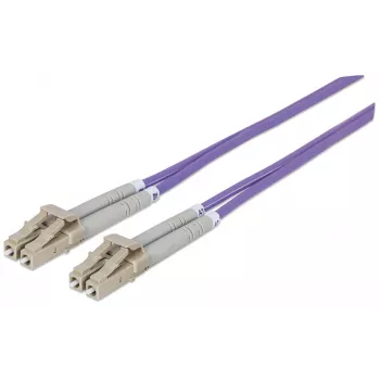 Intellinet Fiber Optic Patch Cable, OM4, LC/LC, 5m, Violet, Duplex, Multimode, 50/125 µm, LSZH, Fibre, Lifetime Warranty