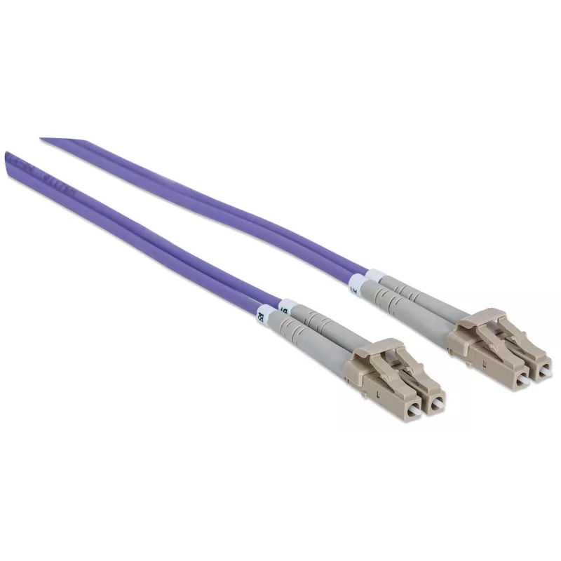 Intellinet Fiber Optic Patch Cable, OM4, LC/LC, 5m, Violet, Duplex, Multimode, 50/125 µm, LSZH, Fibre, Lifetime Warranty