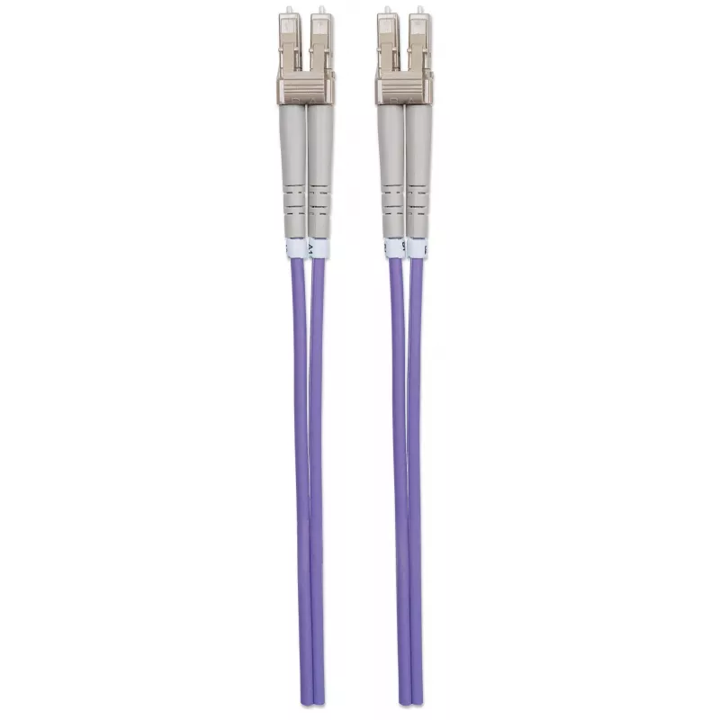 Intellinet Fiber Optic Patch Cable, OM4, LC/LC, 5m, Violet, Duplex, Multimode, 50/125 µm, LSZH, Fibre, Lifetime Warranty