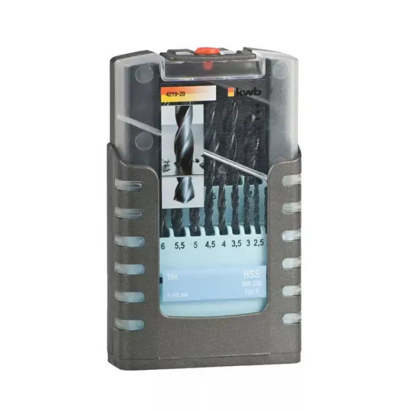 Twist drill bit KWB 421920 19 pcs Right hand rotation