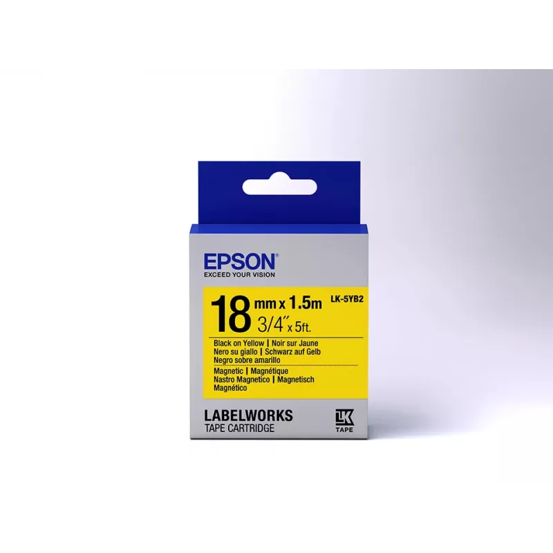 Epson Label Cartridge Magnetic LK-5YB2 Black/Yellow 18mm (1.5m)