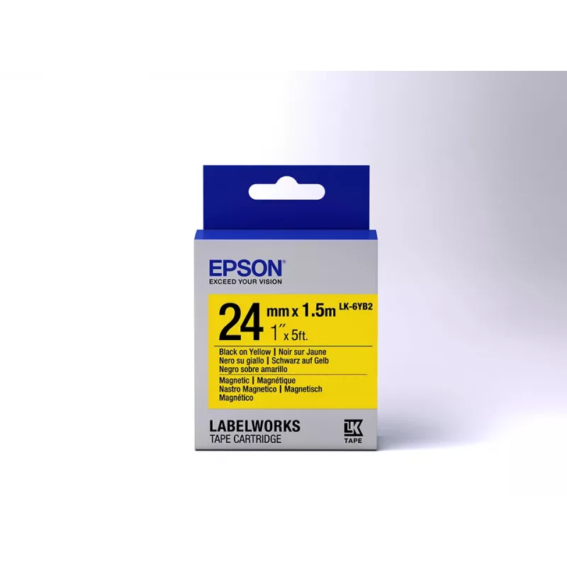 Epson Label Cartridge Magnetic LK-6YB2 Black/Yellow 24mm (1.5m)
