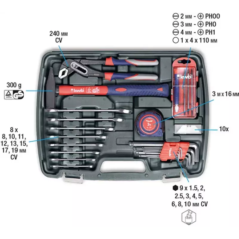 Tool Case KWB 65 PC 65 tools