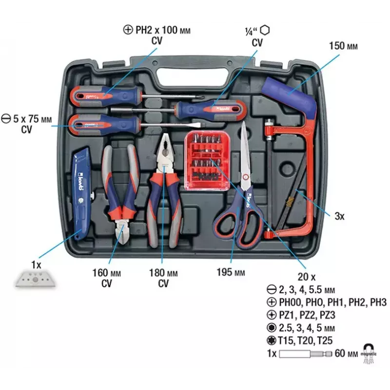 Tool Case KWB 65 PC 65 tools