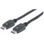Manhattan DisplayPort 1.1 Cable, 4K@60Hz, 10m, Male to Male, With Latches, Fully Shielded, Black, Lifetime Warranty