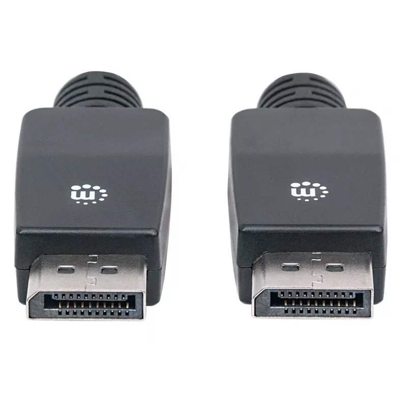 Manhattan DisplayPort 1.1 Cable, 4K@60Hz, 10m, Male to Male, With Latches, Fully Shielded, Black, Lifetime Warranty