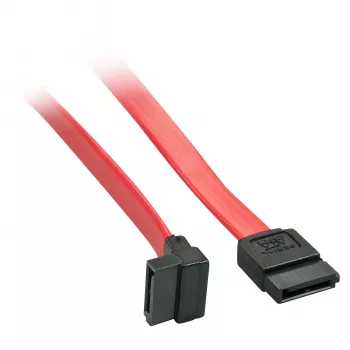Lindy 0.2m SATA Internal Cable 7 Pin To 90 Deg 7Pin, 0.2 m, SATA III, SATA 7-pin, SATA 7-pin, Female/Female, Red