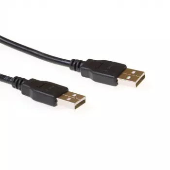 ACT USB 2.0 A male - USB A male 3.00 m, 3 m, USB A, USB A, USB 2.0, Black