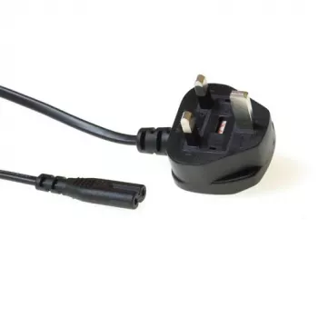 ACT Powercord UK plug - C7 black 1.8 m, 1.8 m, Power plug type G, C7 coupler, 230 V, 2.5 A