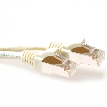 ACT Ivory 1.5 meter SFTP CAT6A patch cable snagless with RJ45 connectors