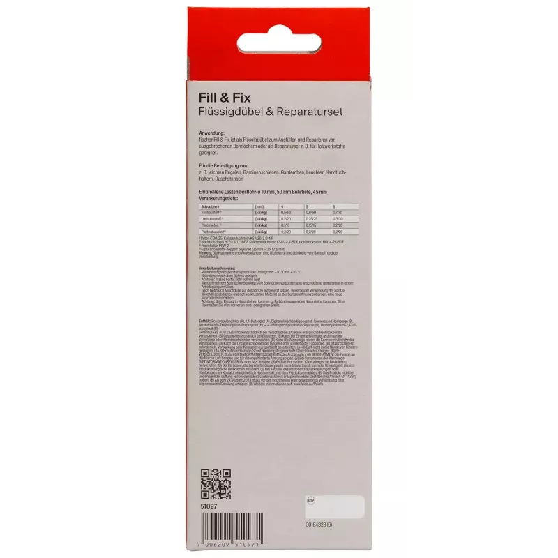 FISCHER screw anchor 51097 — single-piece wall plug for secure fixing