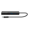 Manhattan USB-A Dock/Hub, Ports (x5): Ethernet, HDMI, USB-A (x2) and VGA, Micro-USB Power Input Port (Optional, only when additional power needed. Not required for dual monitor functionality. Cable not included), Aluminium, Black, Three Year Warranty