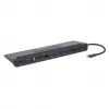 Manhattan USB-C Dock/Hub with Card Reader and MST, Ports (x9): Audio 3.5mm, DisplayPort, Ethernet, HDMI, USB-A (x3), USB-C and VGA, With Power Delivery (100W) to USB-C Port (Note add USB-C wall charger and USB-C cable needed),All Ports can be used at the same time