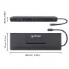 Manhattan USB-C Dock/Hub with Card Reader and MST, Ports (x9): Audio 3.5mm, DisplayPort, Ethernet, HDMI, USB-A (x3), USB-C and VGA, With Power Delivery (100W) to USB-C Port (Note add USB-C wall charger and USB-C cable needed),All Ports can be used at the same time