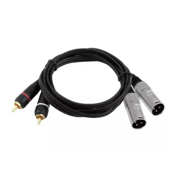 Audio cable Omnitronic 3022522D 3 m 2 x XLR 2 x RCA Black