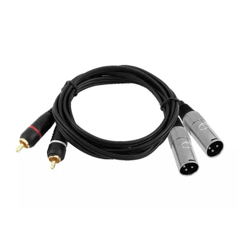 Audio cable Omnitronic 3022522D 3 m 2 x XLR 2 x RCA Black