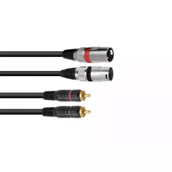 Audio cable Omnitronic 3022522D 3 m 2 x XLR 2 x RCA Black